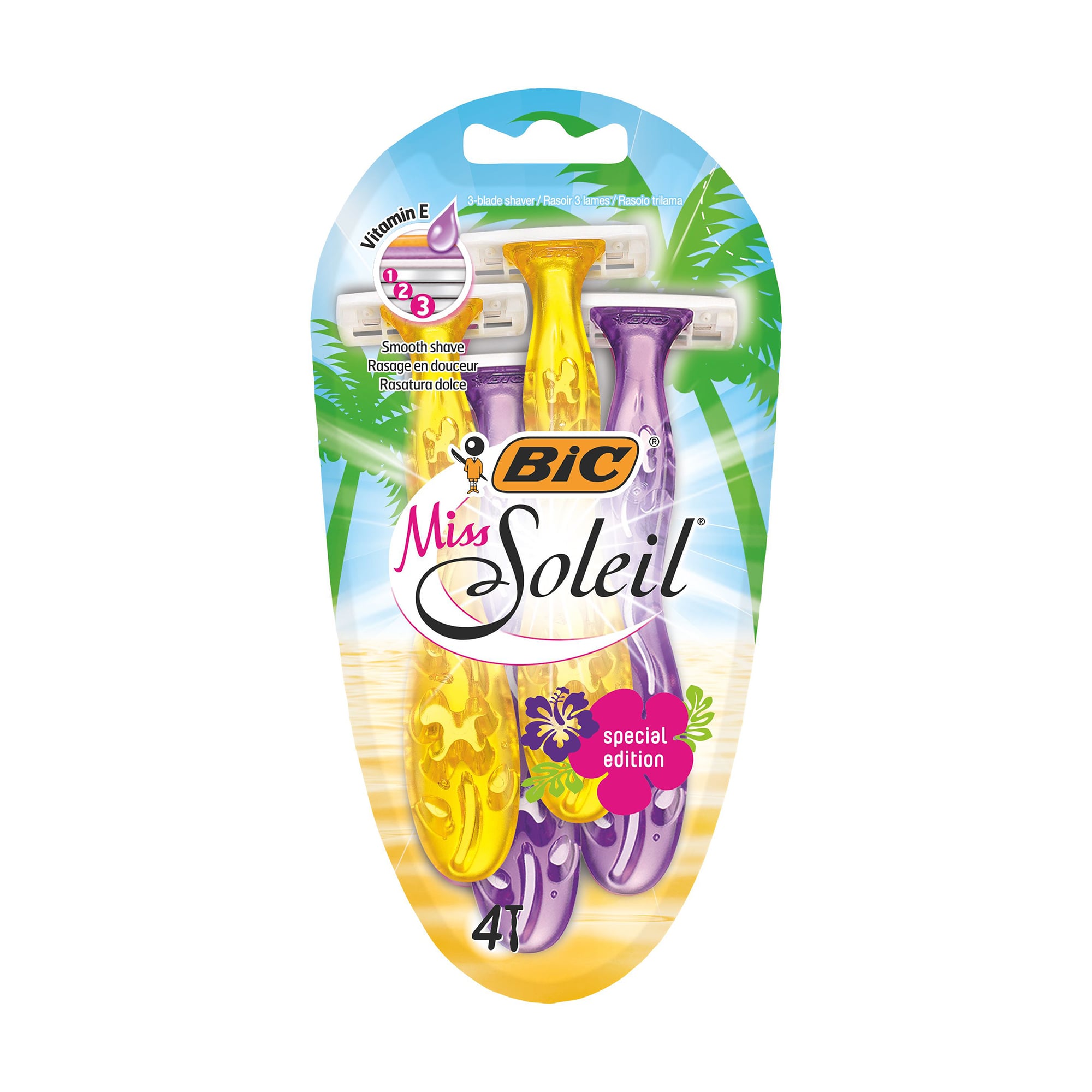 Набір жіночих бритв BIC Miss Soleil Special Edition без змінних картриджів, 3 леза, 4 шт